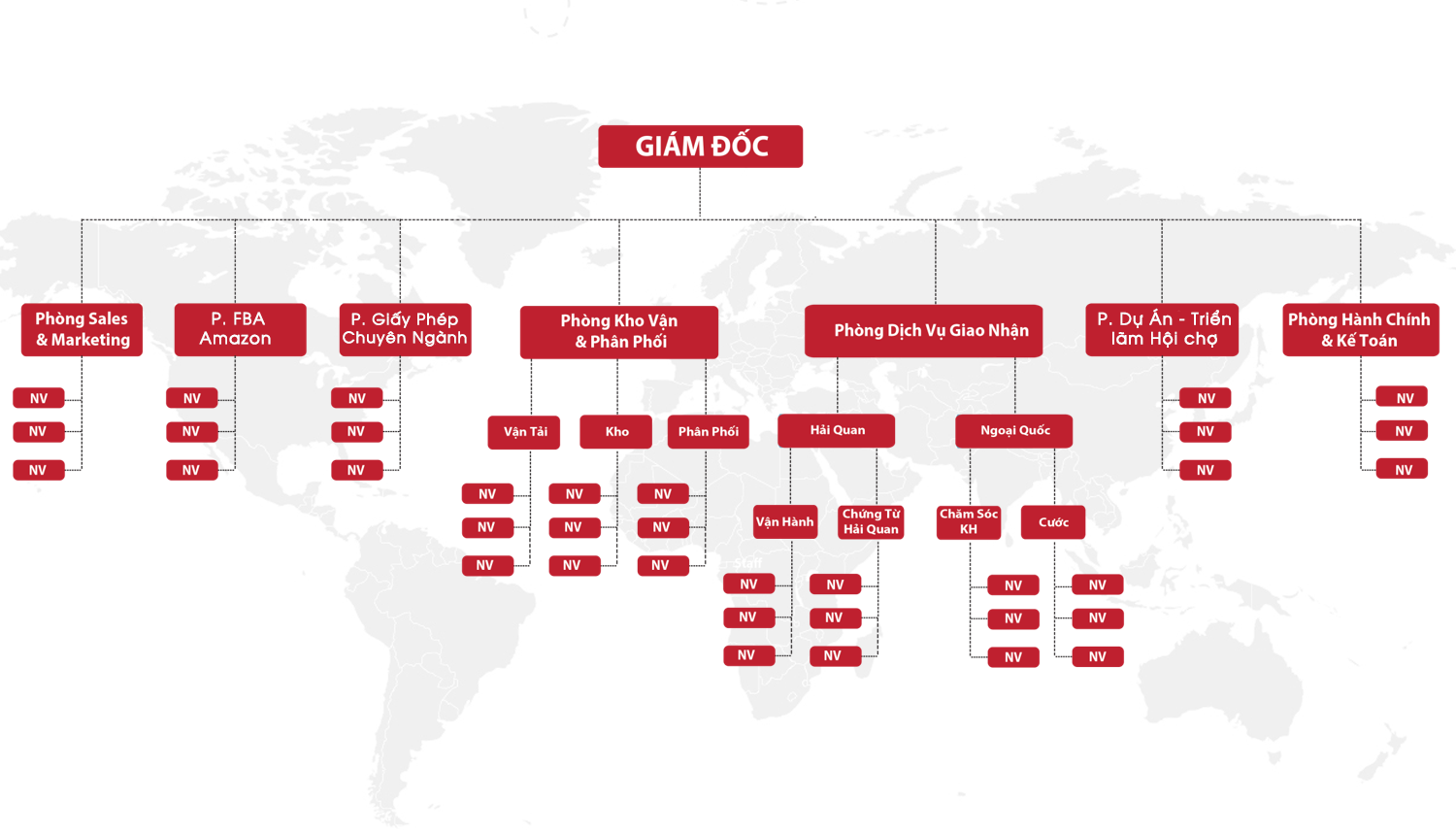 Sơ đồ cơ cấu tổ chức tại ISO Logistics