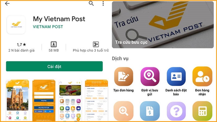 Cài đặt và khởi động app VNPost