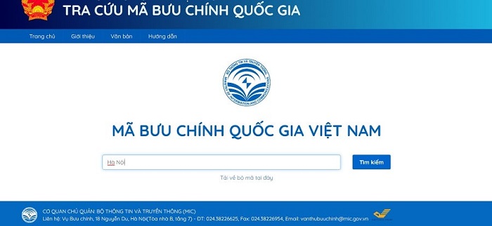 Nhập địa chỉ bạn muốn kiểm tra mã bưu chính